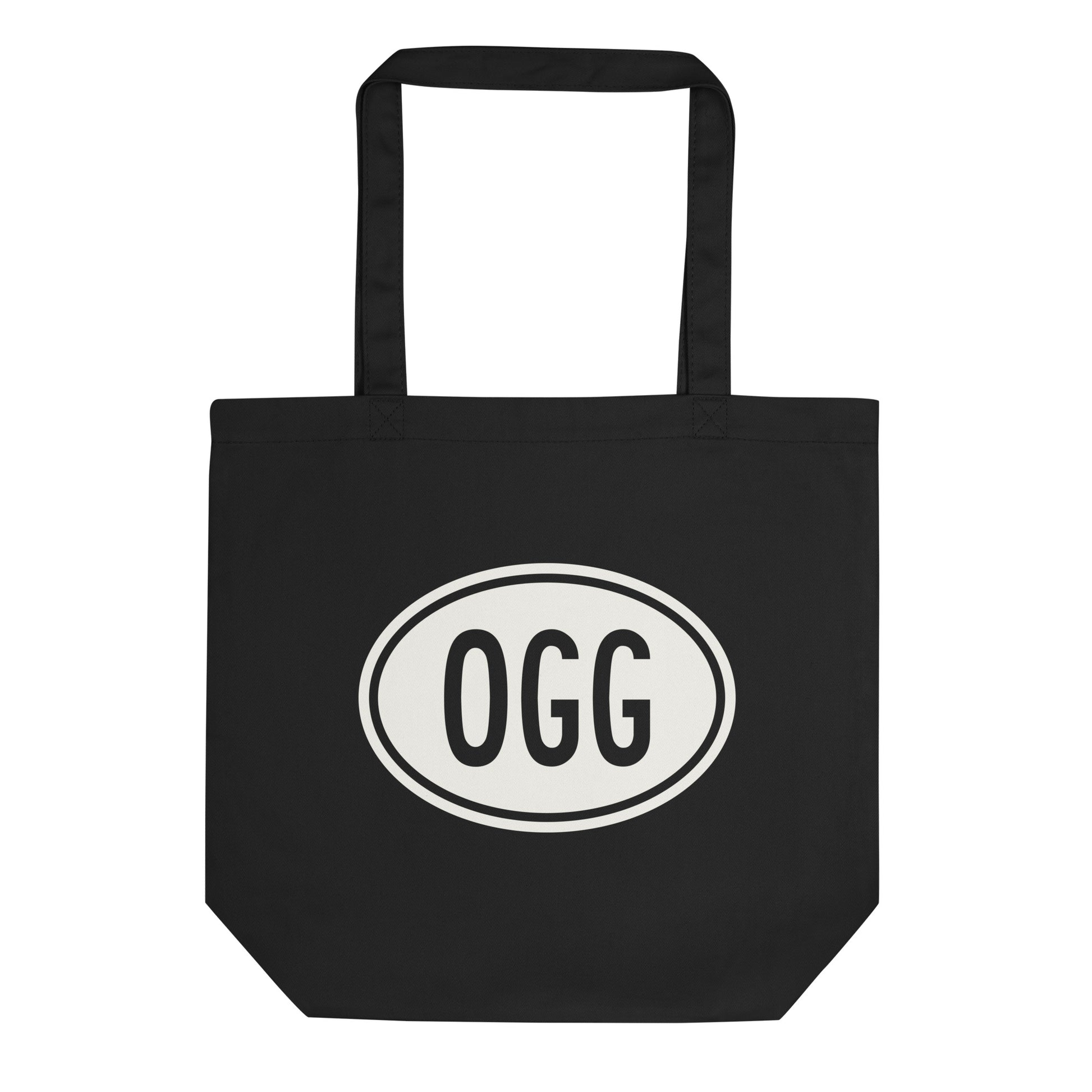 Unique Travel Gift Organic Tote - White Oval • OGG Maui • YHM Designs - Image 01