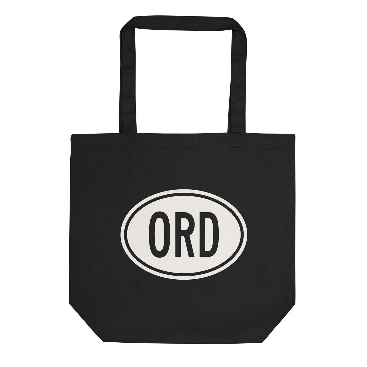 Unique Travel Gift Organic Tote - White Oval • ORD Chicago Souvenir • YHM Designs - Image 01