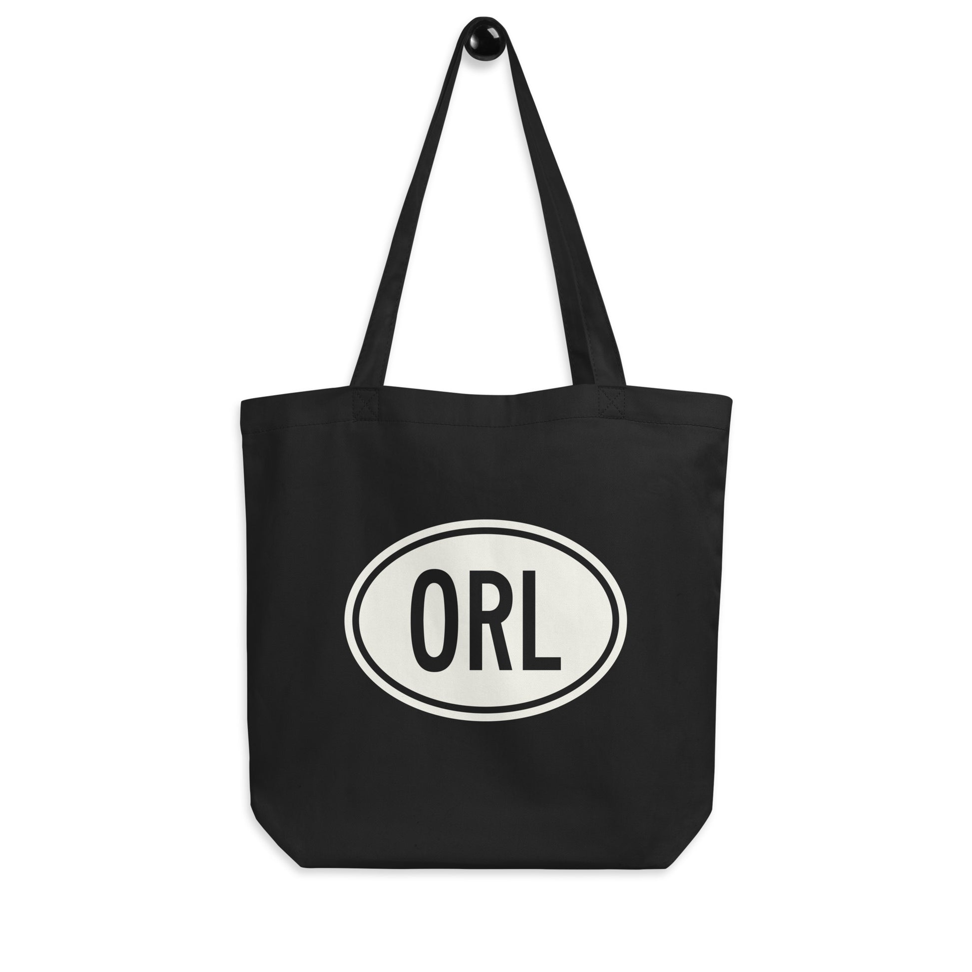 Unique Travel Gift Organic Tote - White Oval • ORL Orlando • YHM Designs - Image 04
