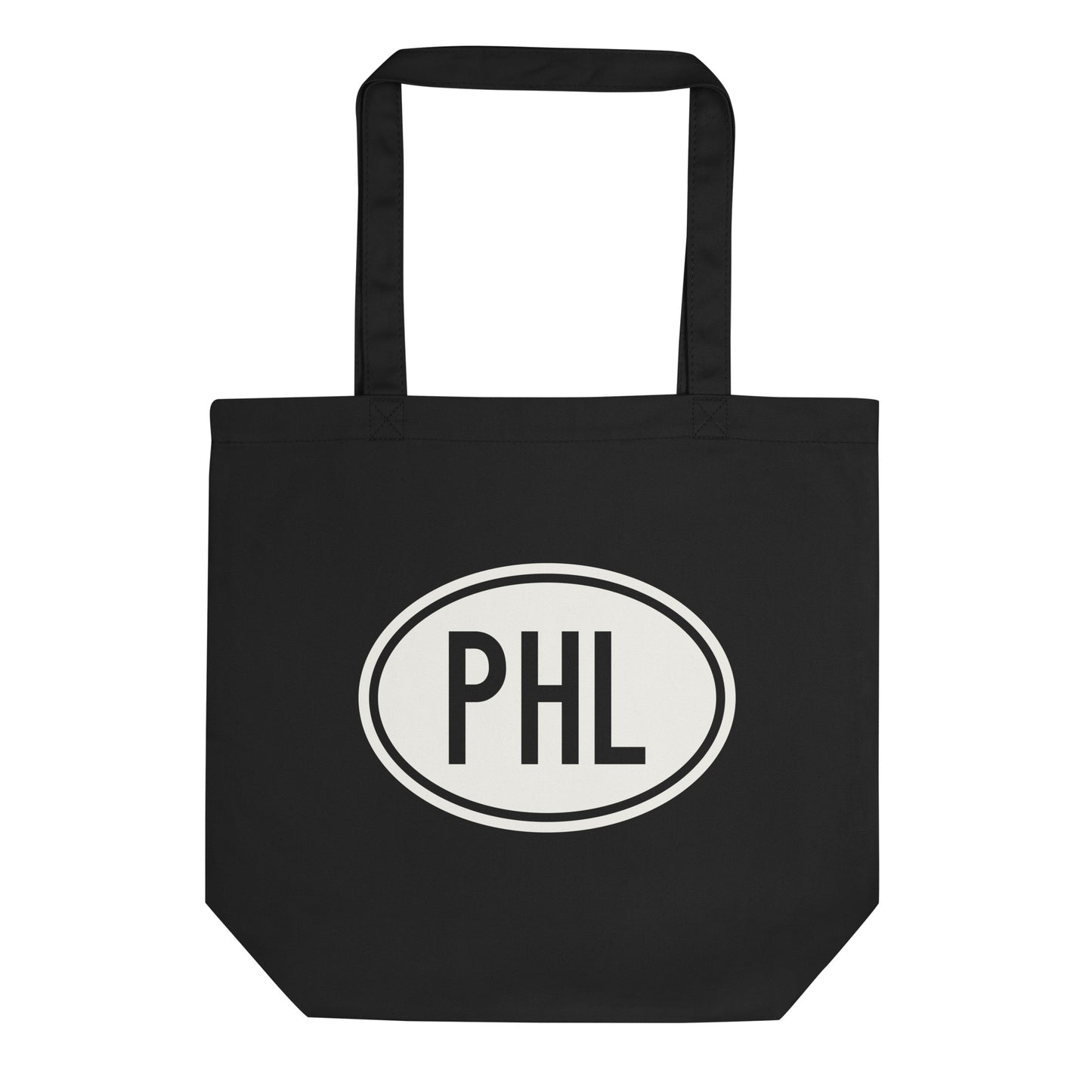 Unique Travel Gift Organic Tote - White Oval • PHL Philadelphia Souvenir • YHM Designs - Image 01
