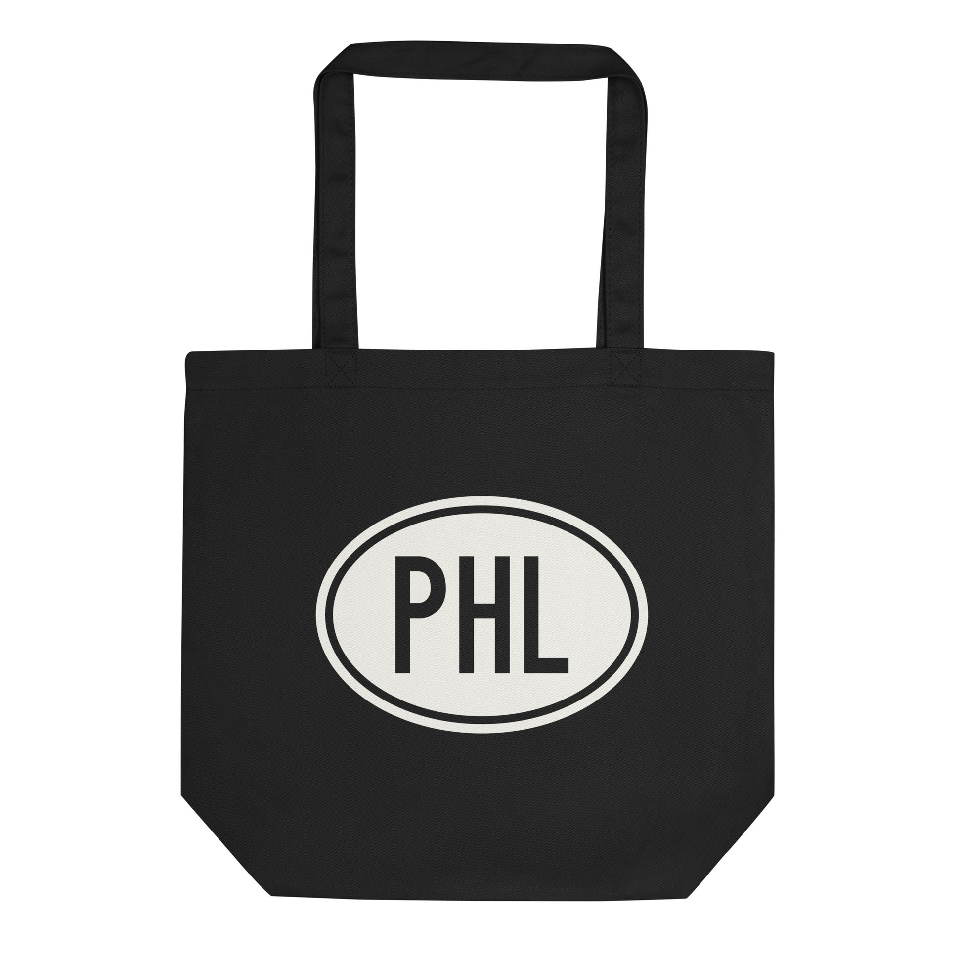 Unique Travel Gift Organic Tote - White Oval • PHL Philadelphia Souvenir • YHM Designs - Image 01