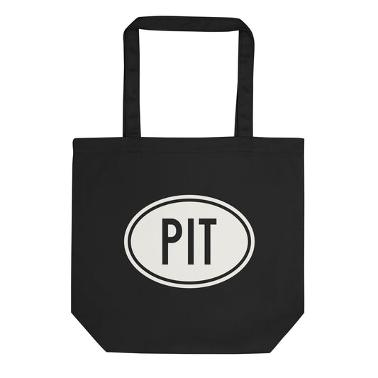 Unique Travel Gift Organic Tote - White Oval • PIT Pittsburgh • YHM Designs - Image 01