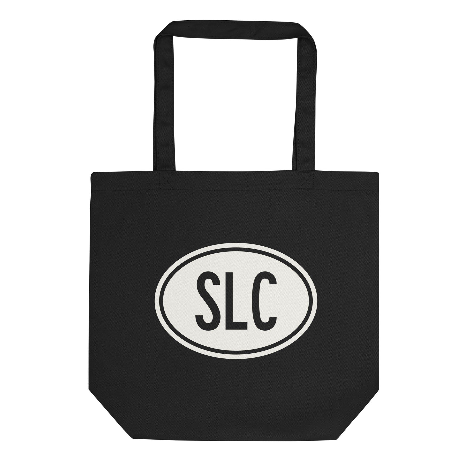 Unique Travel Gift Organic Tote - White Oval • SLC Salt Lake City Souvenir • YHM Designs - Image 01
