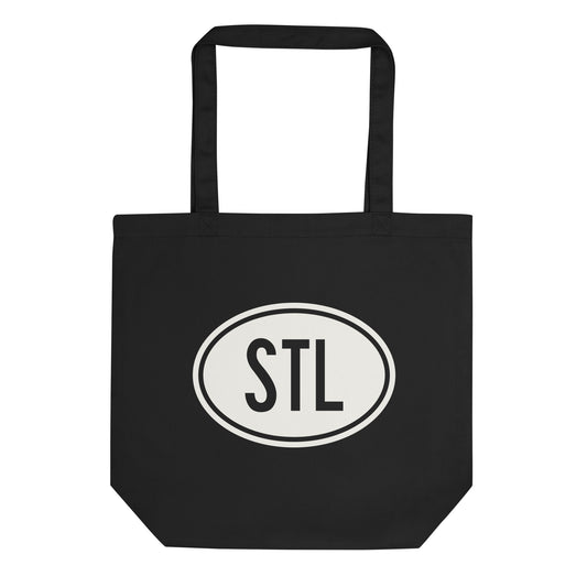 Unique Travel Gift Organic Tote - White Oval • STL St. Louis • YHM Designs - Image 01