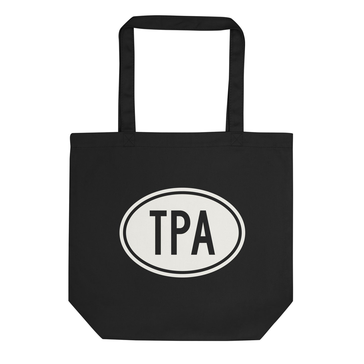 Unique Travel Gift Organic Tote - White Oval • TPA Tampa Souvenir • YHM Designs - Image 01