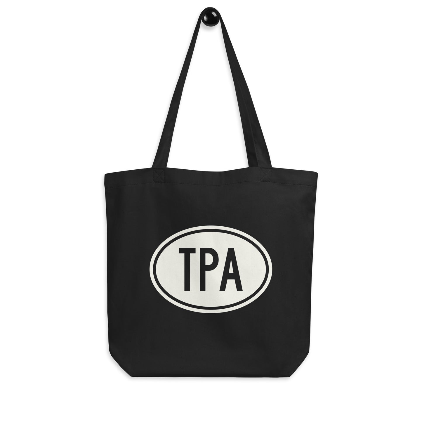 Unique Travel Gift Organic Tote - White Oval • TPA Tampa • YHM Designs - Image 04