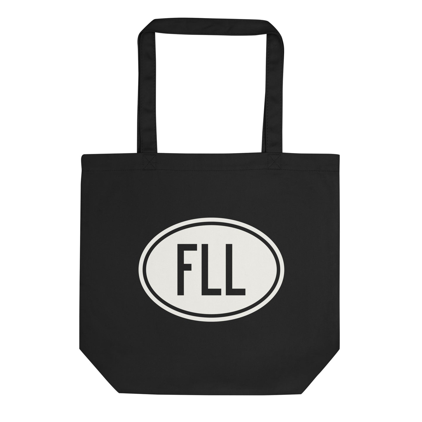 Unique Travel Gift Organic Tote - White Oval • FLL Fort Lauderdale • YHM Designs - Image 01