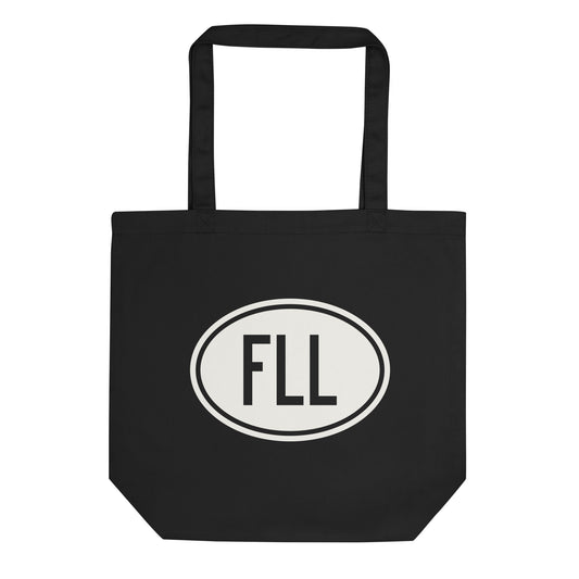 Unique Travel Gift Organic Tote - White Oval • FLL Fort Lauderdale • YHM Designs - Image 01