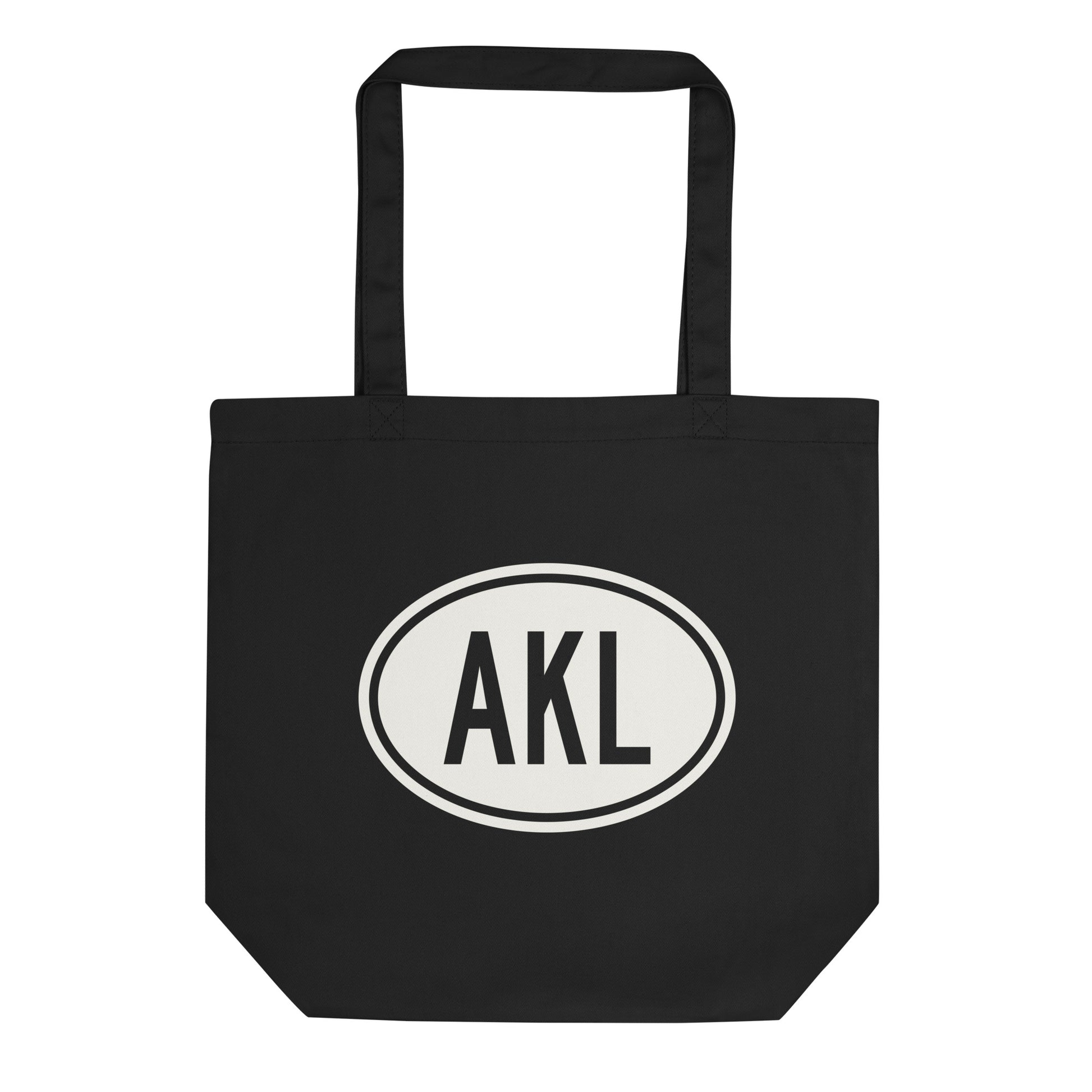 Unique Travel Gift Organic Tote - White Oval • AKL Auckland Souvenir • YHM Designs - Image 01