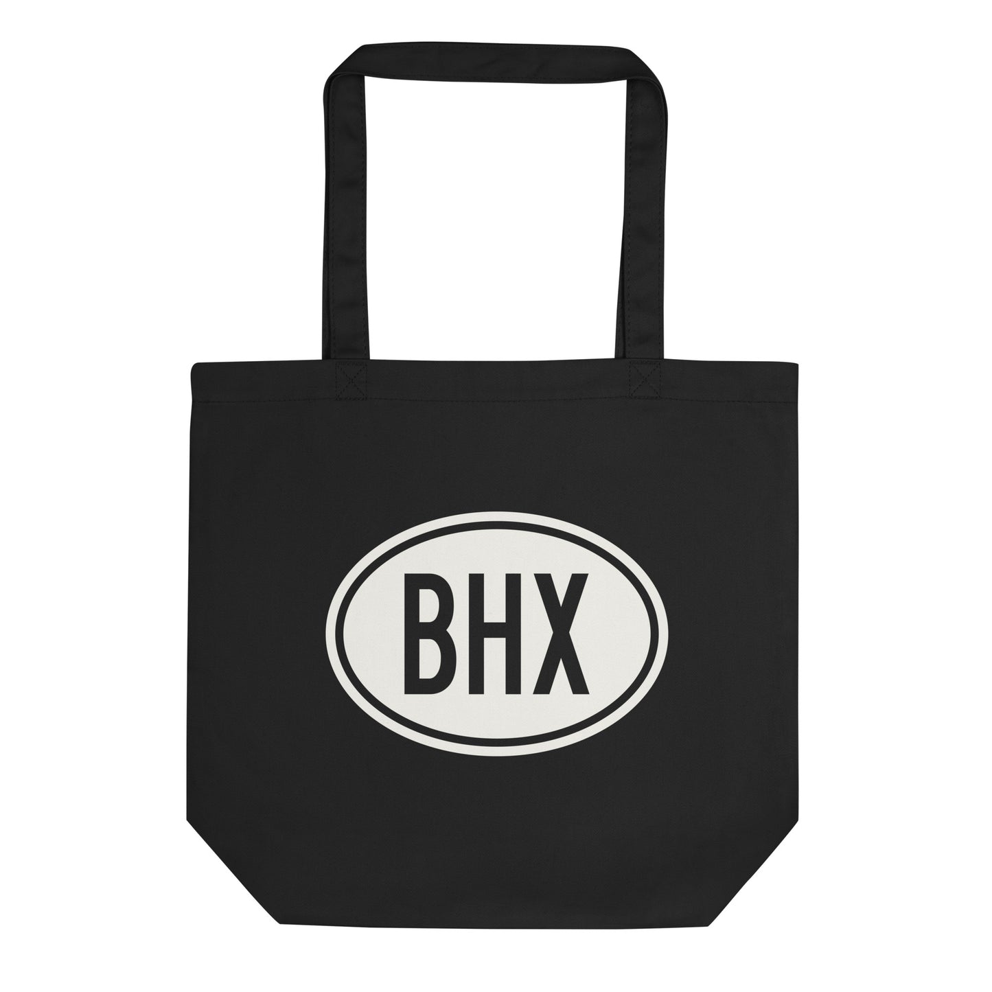Unique Travel Gift Organic Tote - White Oval • BHX Birmingham Souvenir • YHM Designs - Image 01