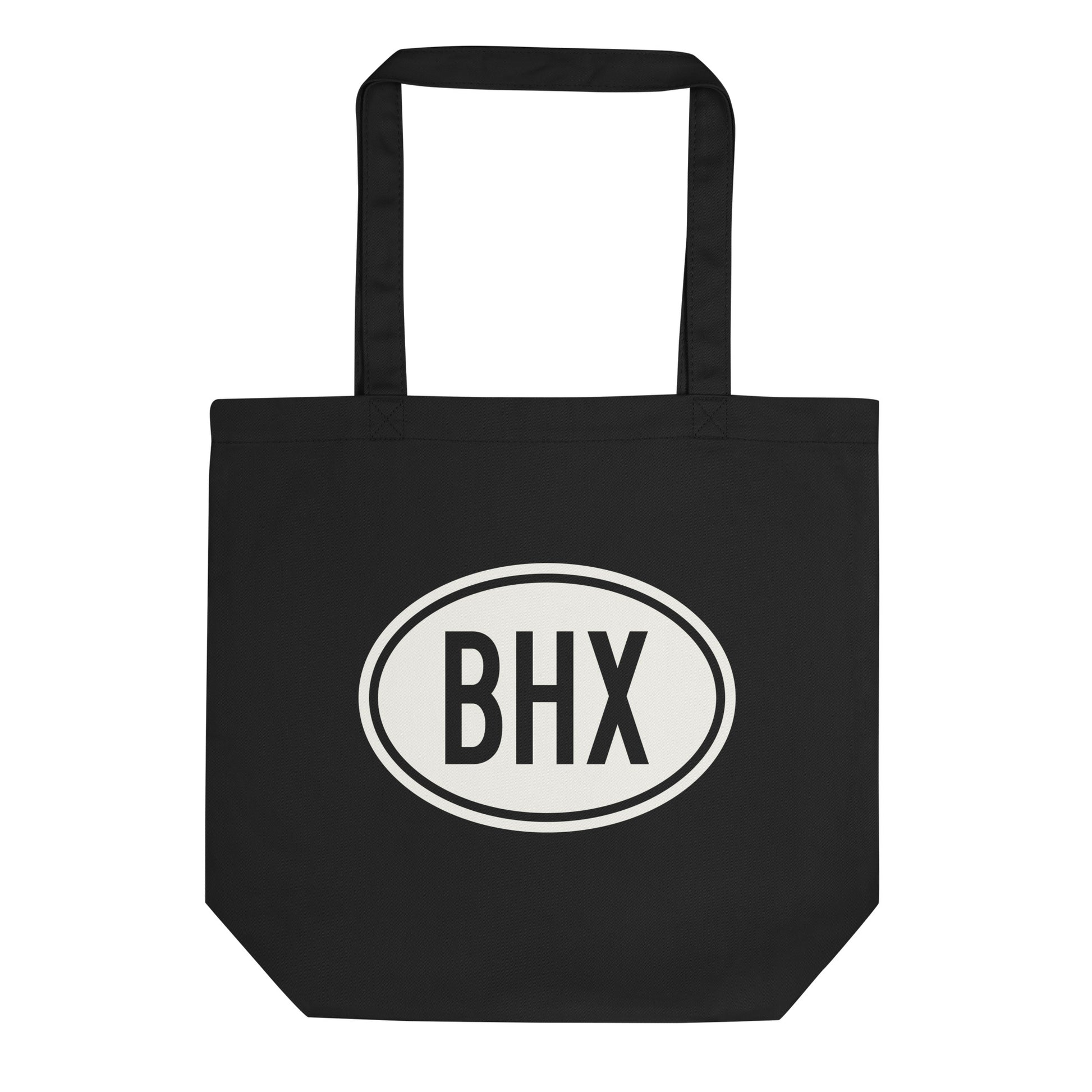 Unique Travel Gift Organic Tote - White Oval • BHX Birmingham Souvenir • YHM Designs - Image 01