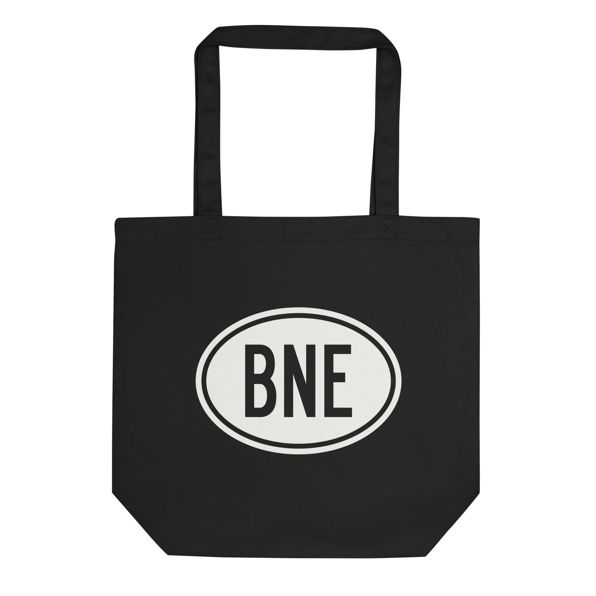 Unique Travel Gift Organic Tote - White Oval • BNE Brisbane Souvenir • YHM Designs - Image 01