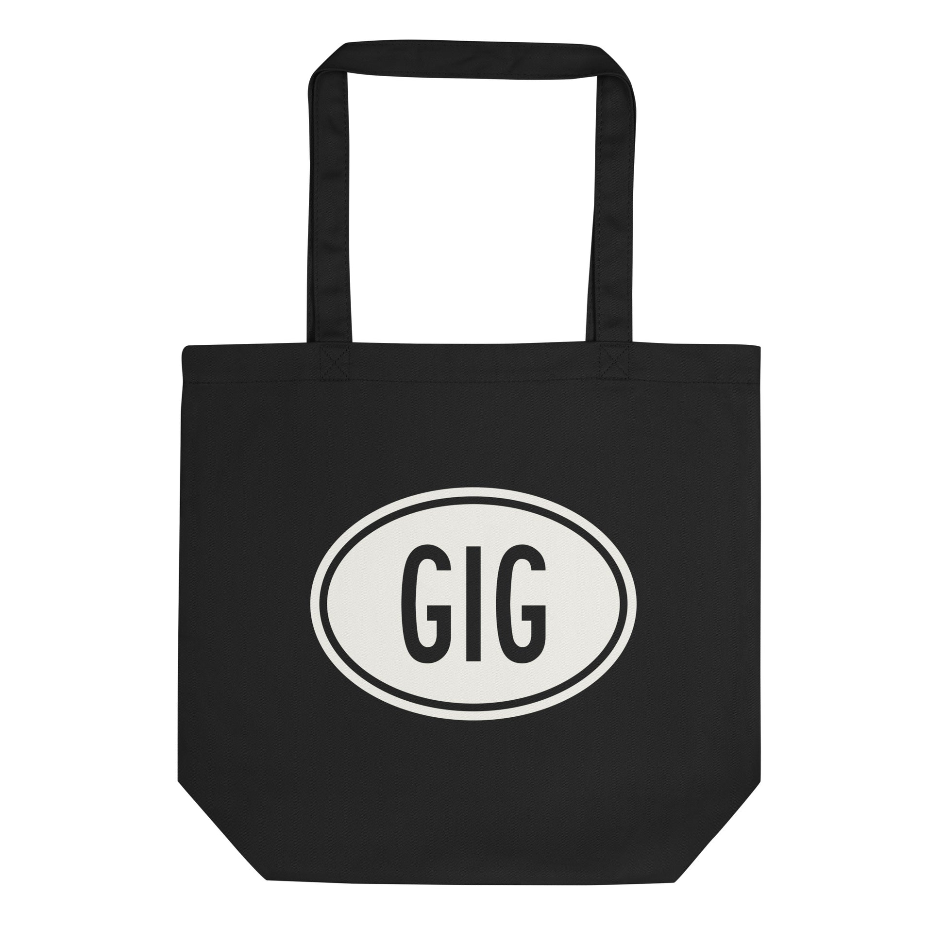 Unique Travel Gift Organic Tote - White Oval • GIG Rio de Janeiro Souvenir • YHM Designs - Image 01