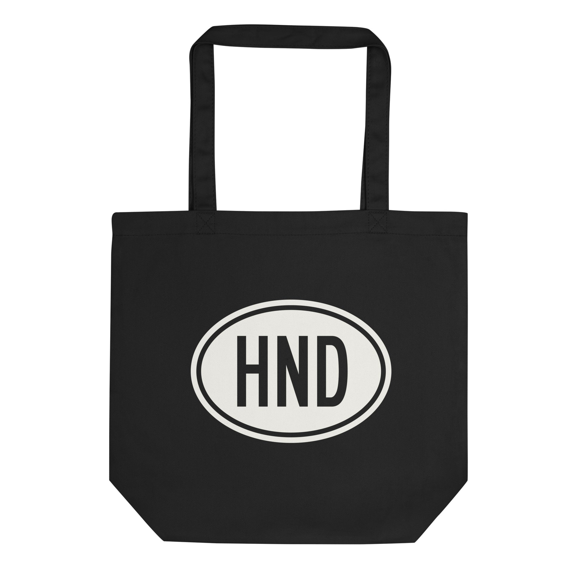 Unique Travel Gift Organic Tote - White Oval • HND Tokyo • YHM Designs - Image 01