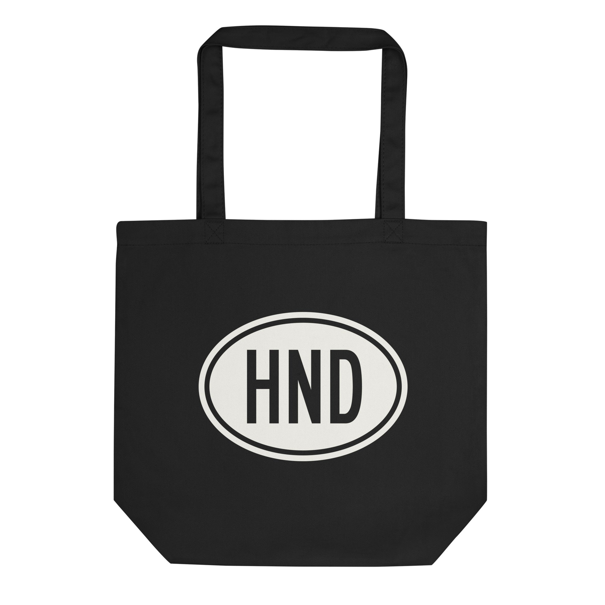 Unique Travel Gift Organic Tote - White Oval • HND Tokyo Souvenir • YHM Designs - Image 01