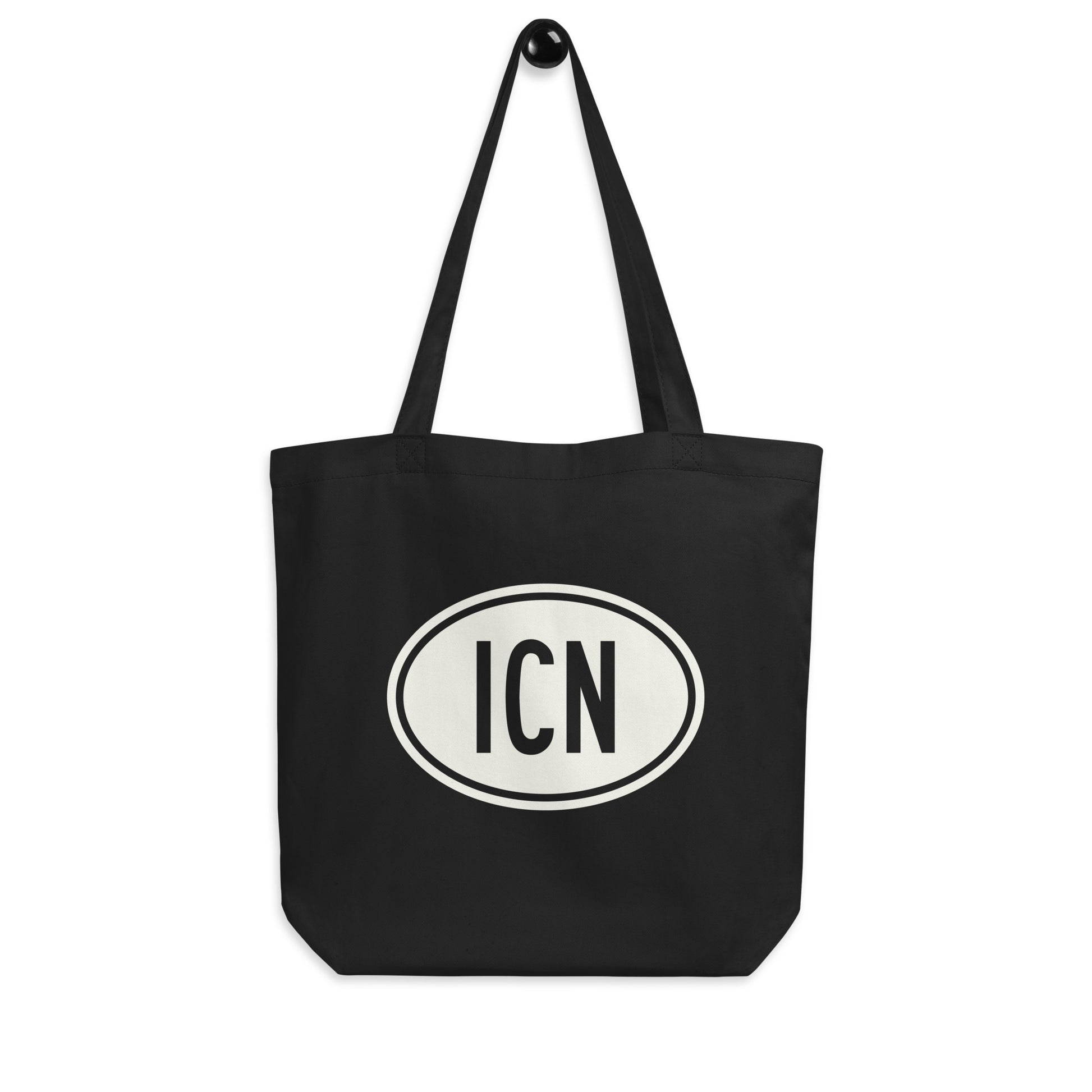 Unique Travel Gift Organic Tote - White Oval • ICN Seoul • YHM Designs - Image 04