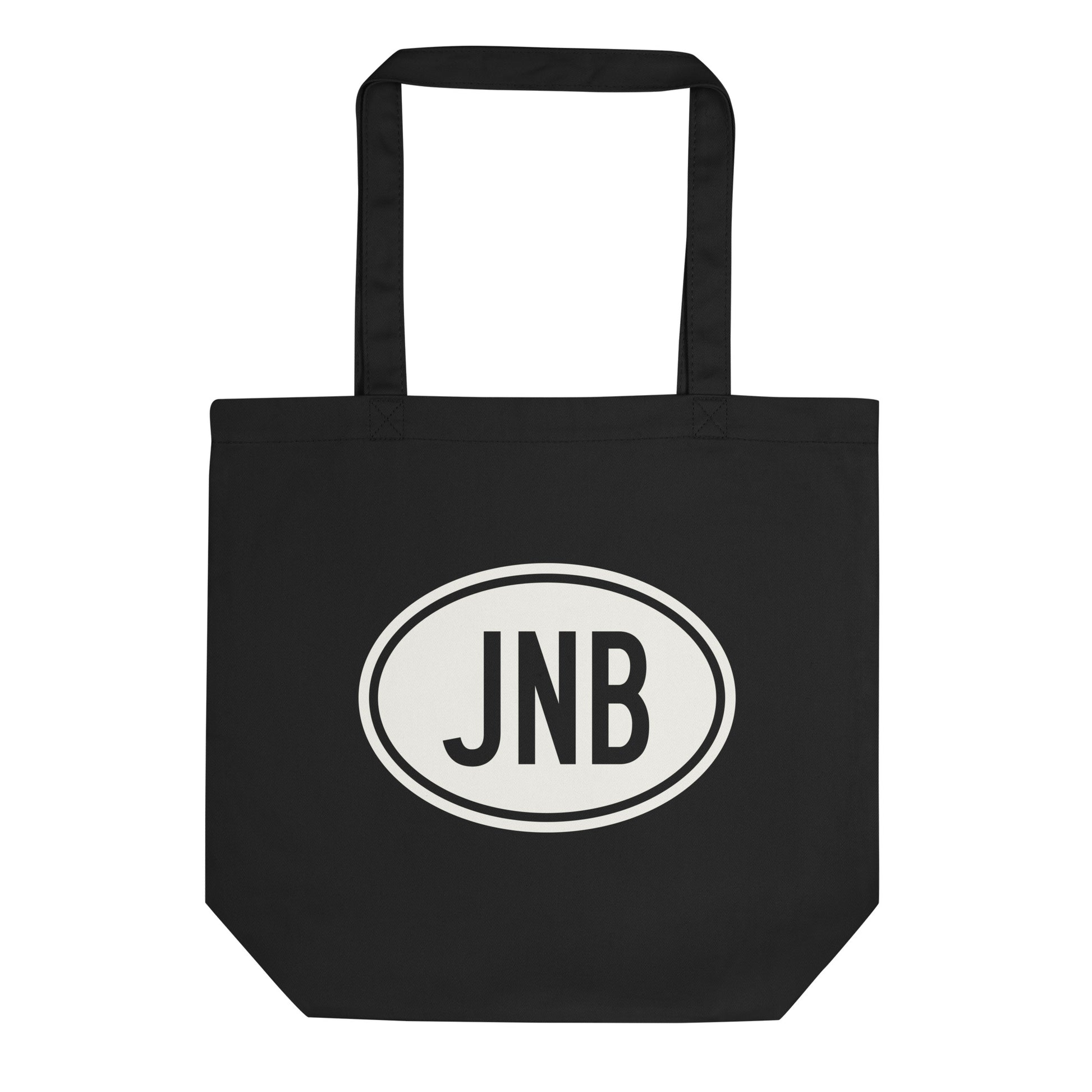 Unique Travel Gift Organic Tote - White Oval • JNB Johannesburg Souvenir • YHM Designs - Image 01