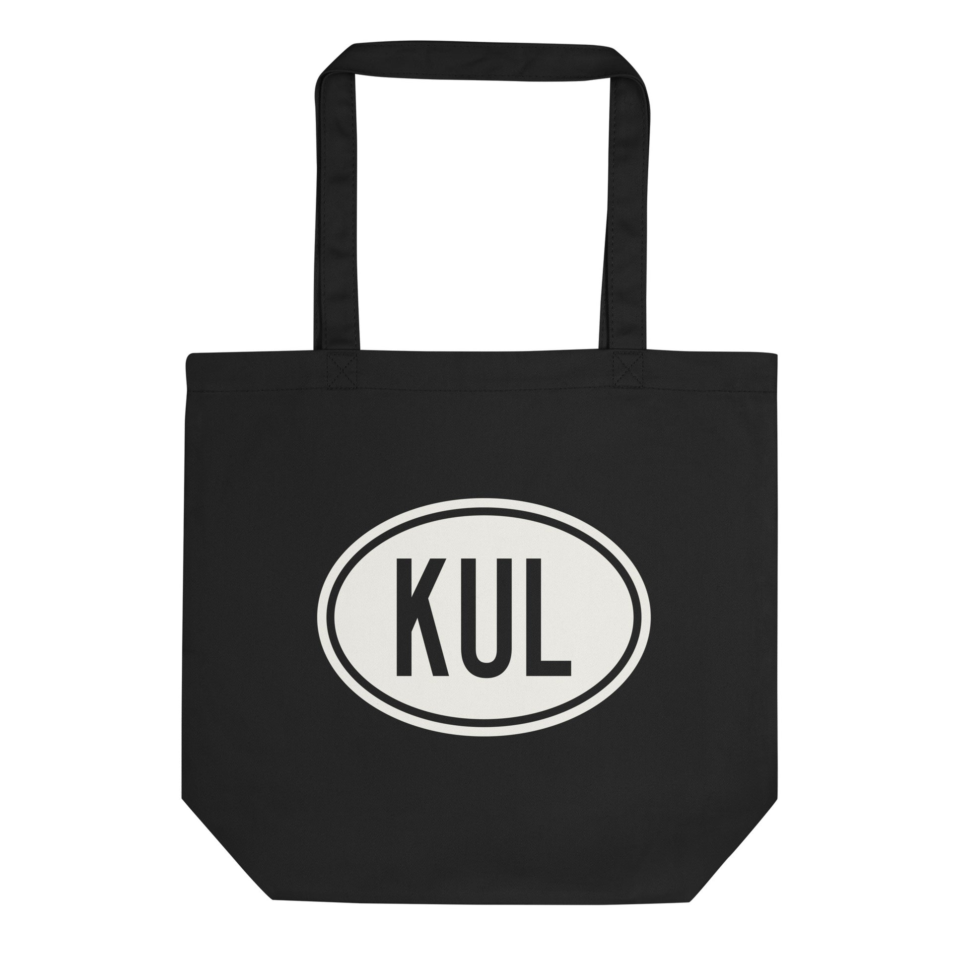 Unique Travel Gift Organic Tote - White Oval • KUL Kuala Lumpur Souvenir • YHM Designs - Image 01