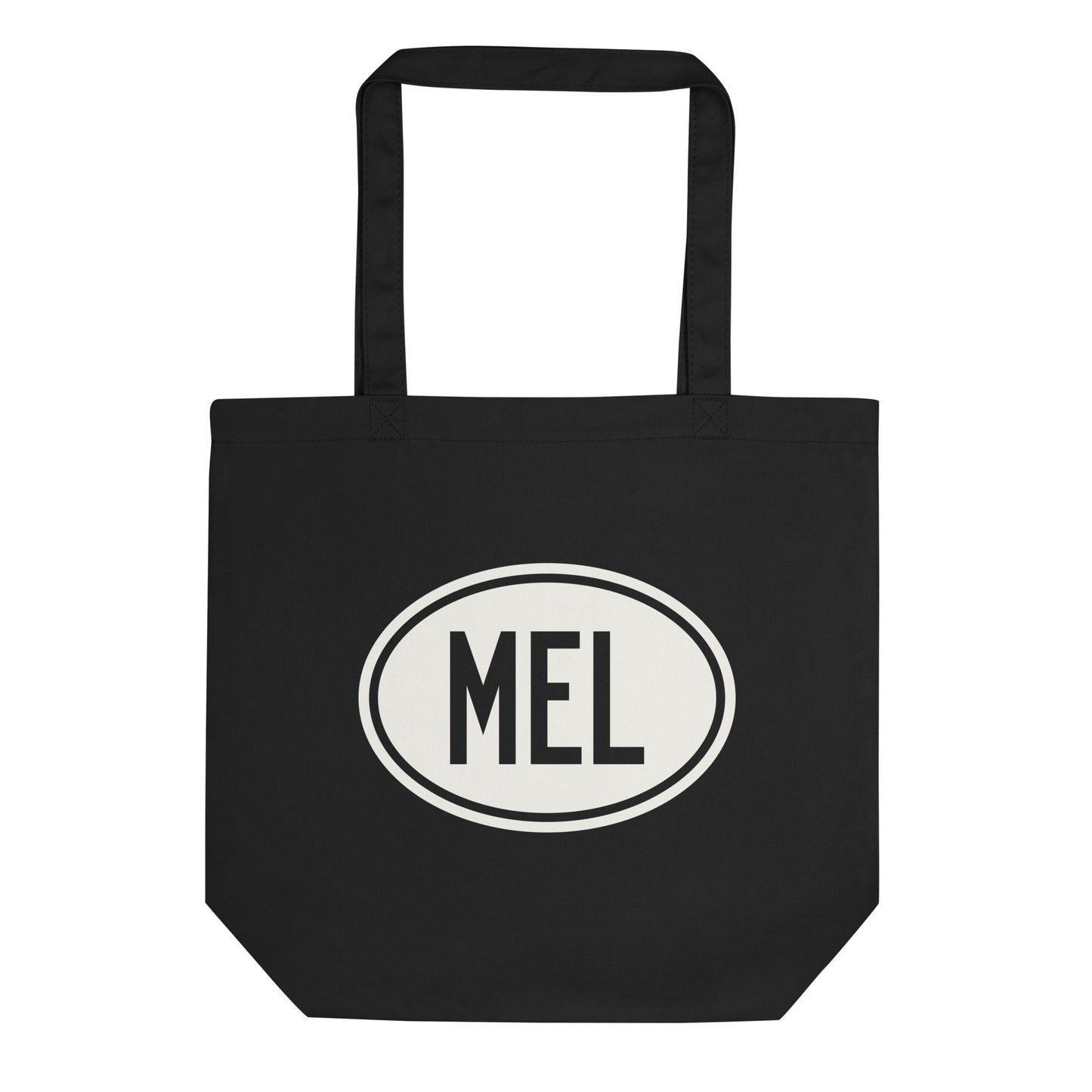 Unique Travel Gift Organic Tote - White Oval • MEL Melbourne • YHM Designs - Image 01