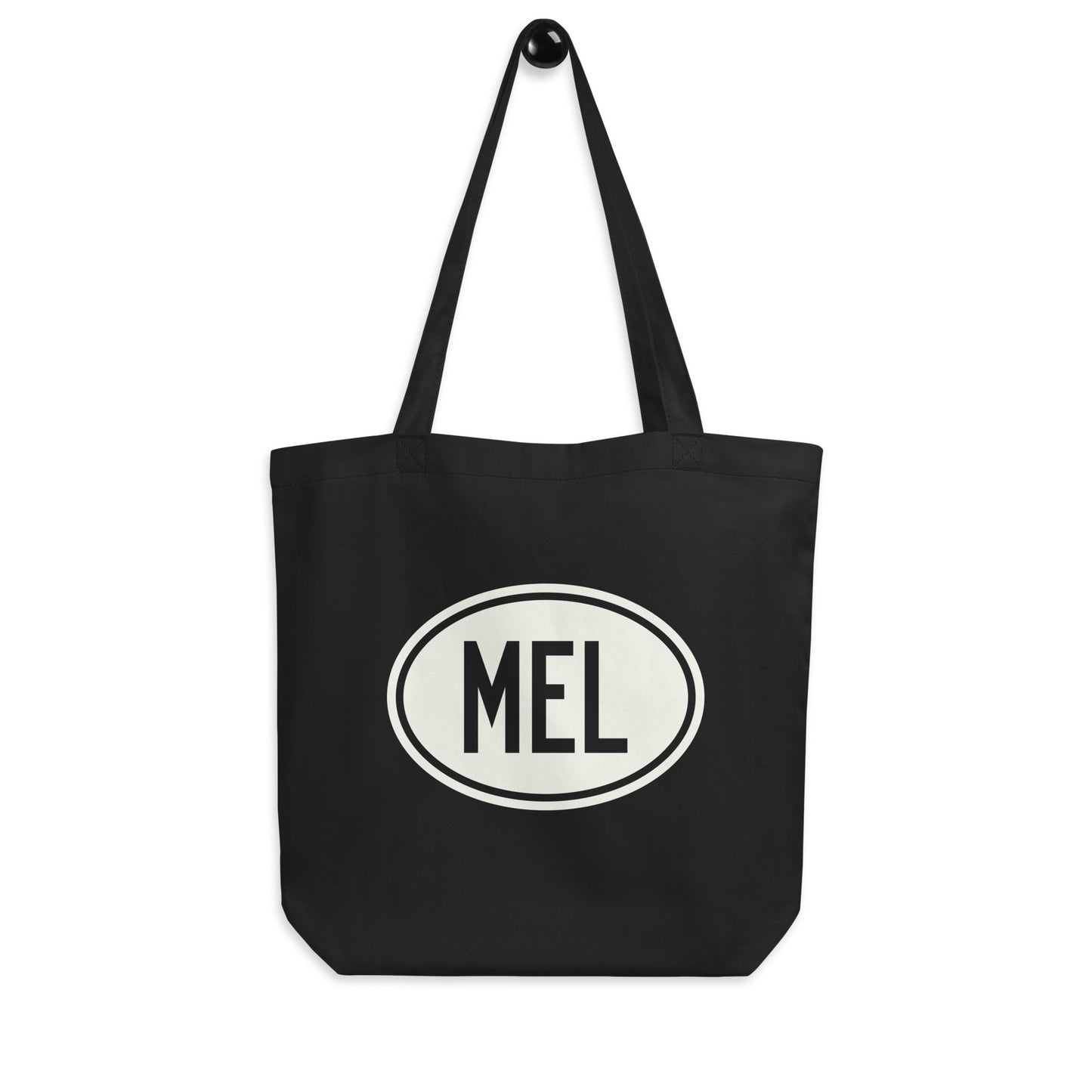 Unique Travel Gift Organic Tote - White Oval • MEL Melbourne Souvenir • YHM Designs - Image 04