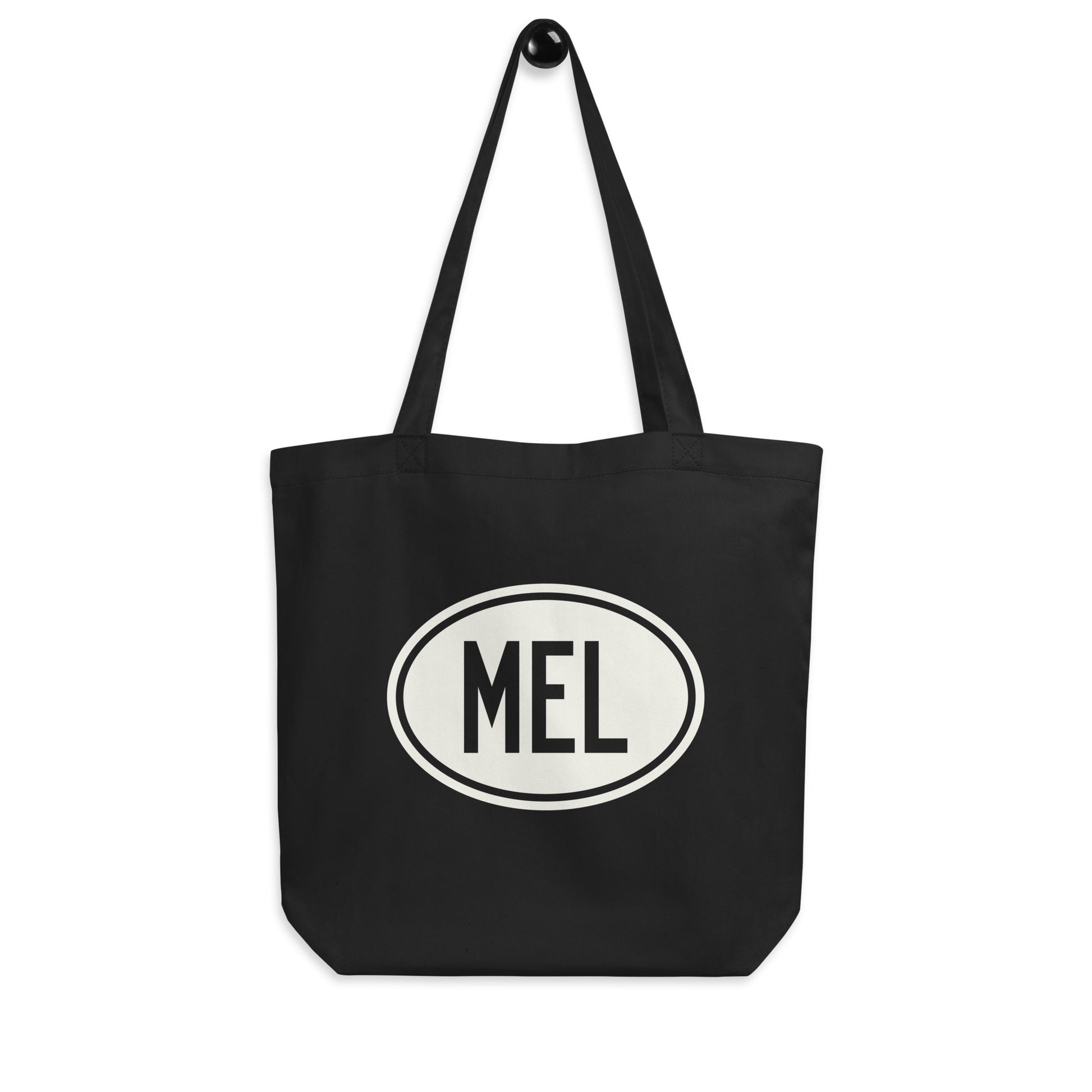 Unique Travel Gift Organic Tote - White Oval • MEL Melbourne Souvenir • YHM Designs - Image 04