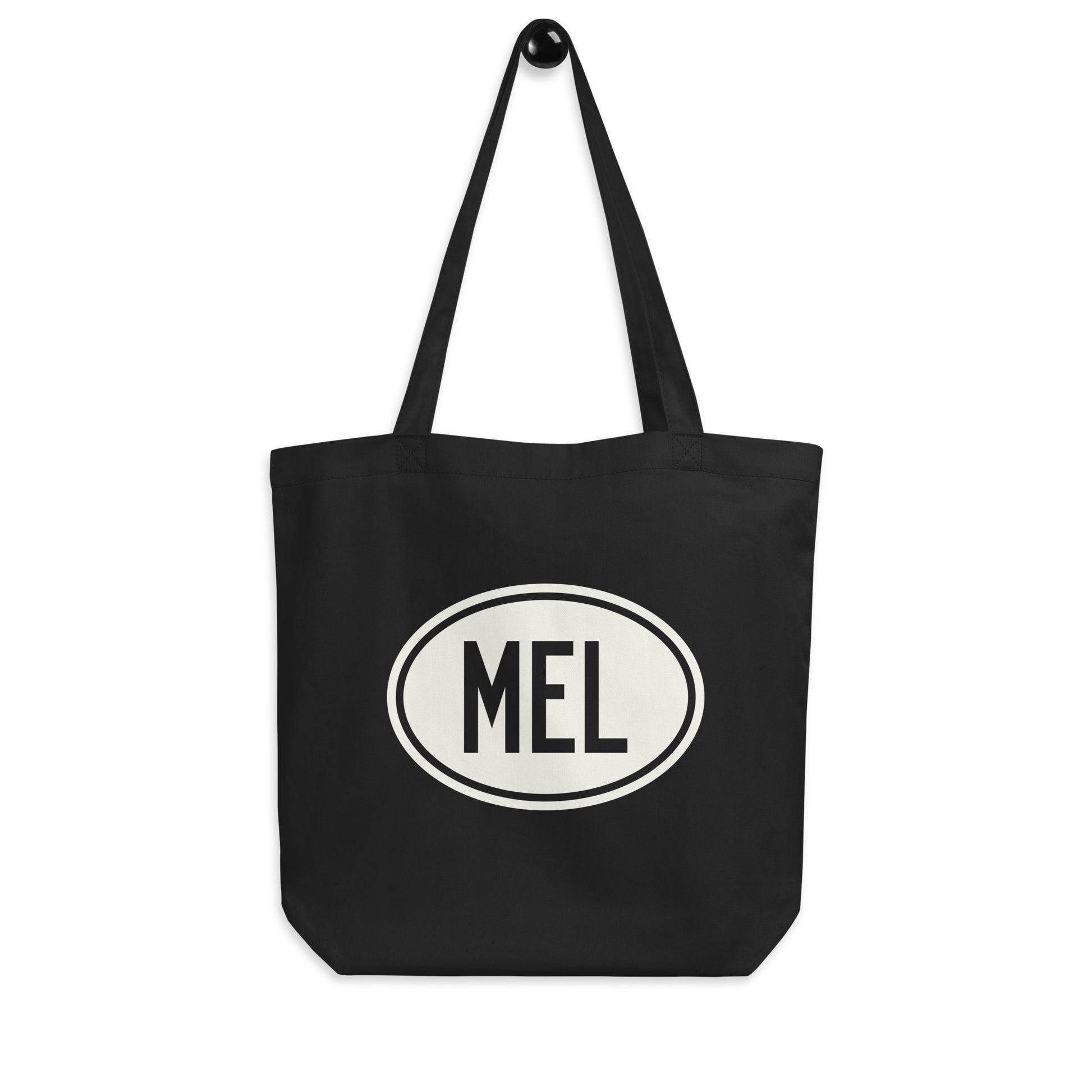 Unique Travel Gift Organic Tote - White Oval • MEL Melbourne • YHM Designs - Image 04