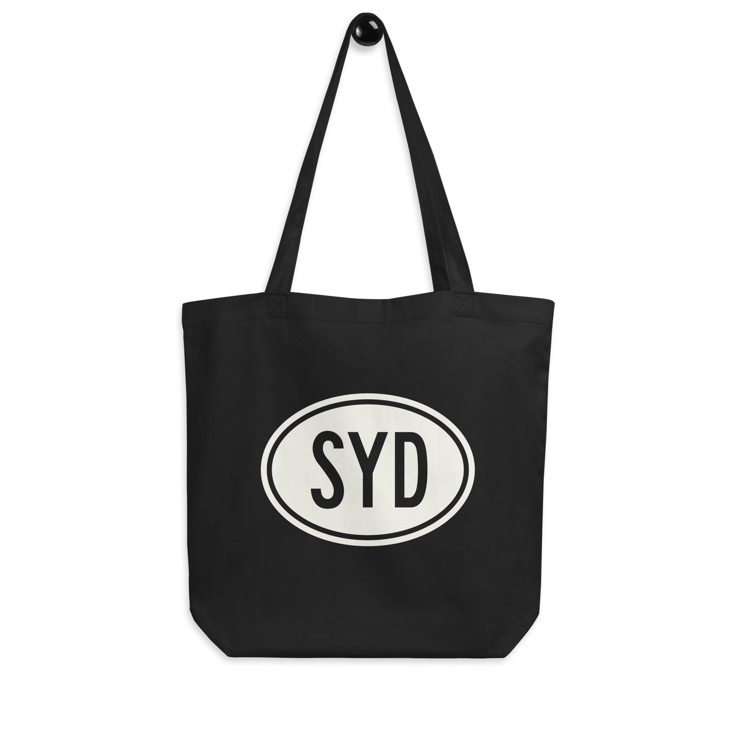 Unique Travel Gift Organic Tote - White Oval • SYD Sydney • YHM Designs - Image 04