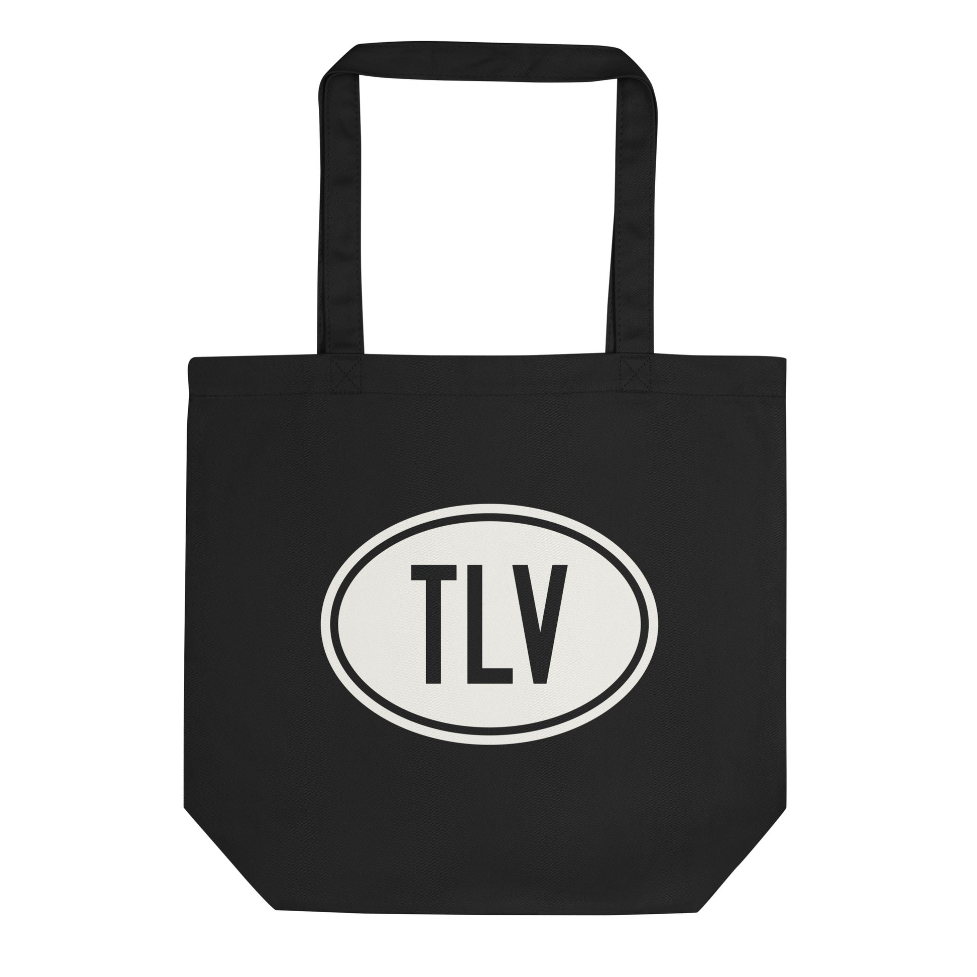 Unique Travel Gift Organic Tote - White Oval • TLV Tel Aviv Souvenir • YHM Designs - Image 01