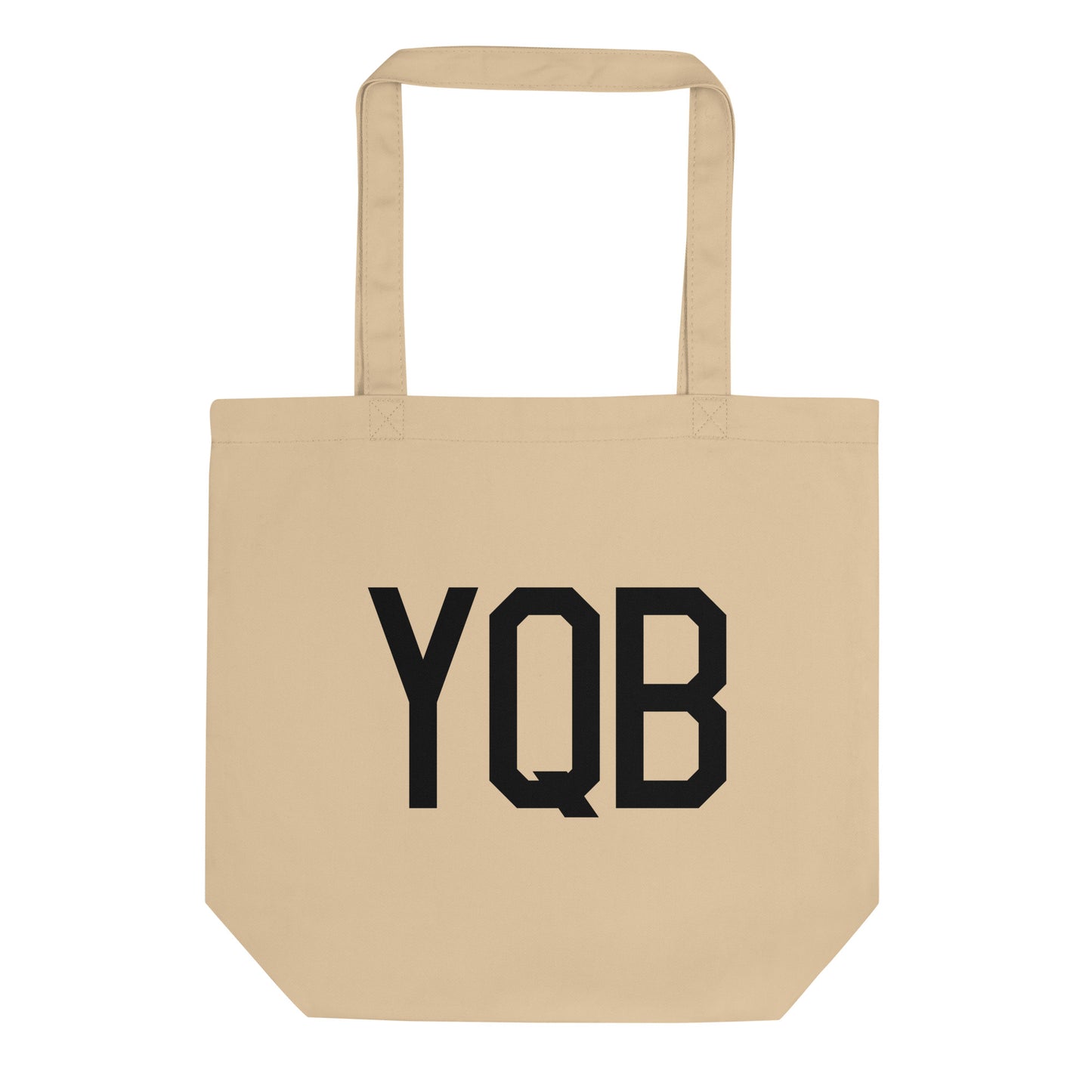 Airport Code Organic Tote - Black • YQB Quebec City • YHM Designs - Image 01