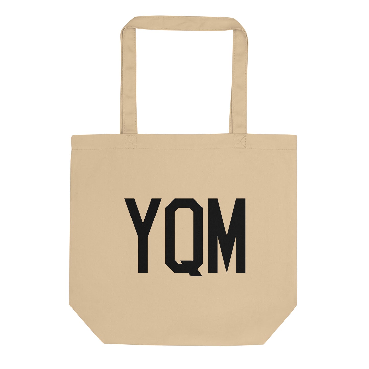 Airport Code Organic Tote - Black • YQM Moncton • YHM Designs - Image 01