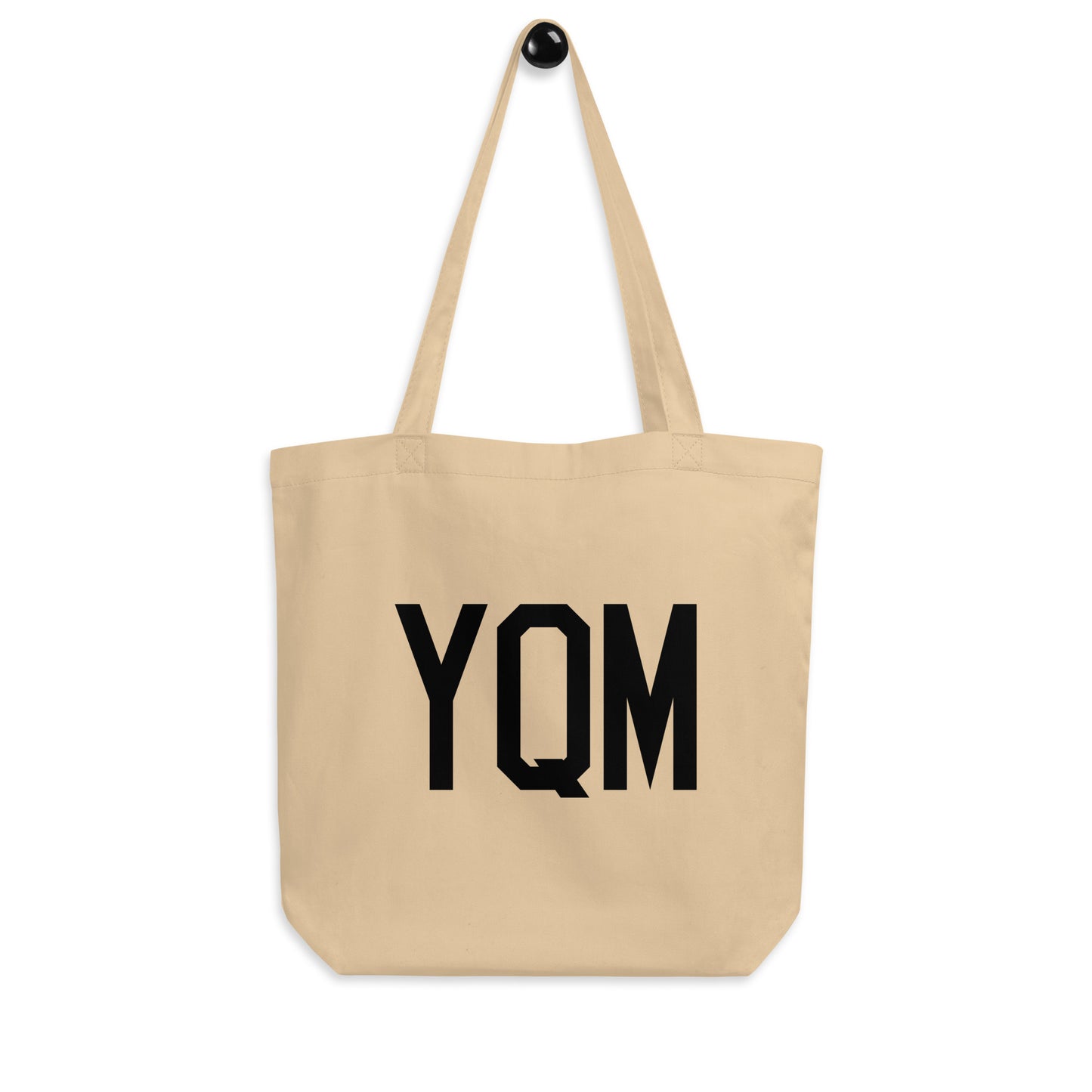 Airport Code Organic Tote - Black • YQM Moncton • YHM Designs - Image 04