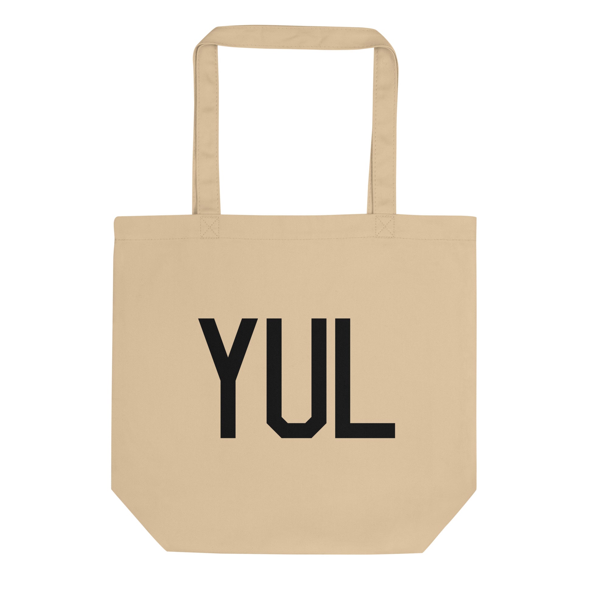 Airport Code Organic Tote - Black • YUL Montreal • YHM Designs - Image 01