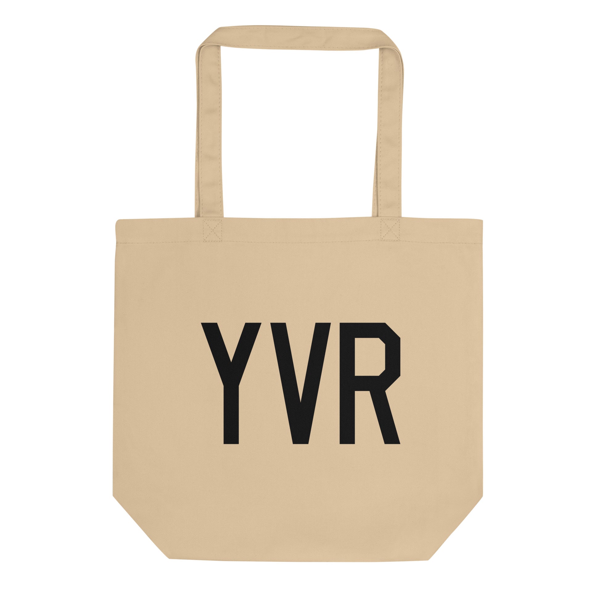 Airport Code Organic Tote - Black • YVR Vancouver • YHM Designs - Image 01