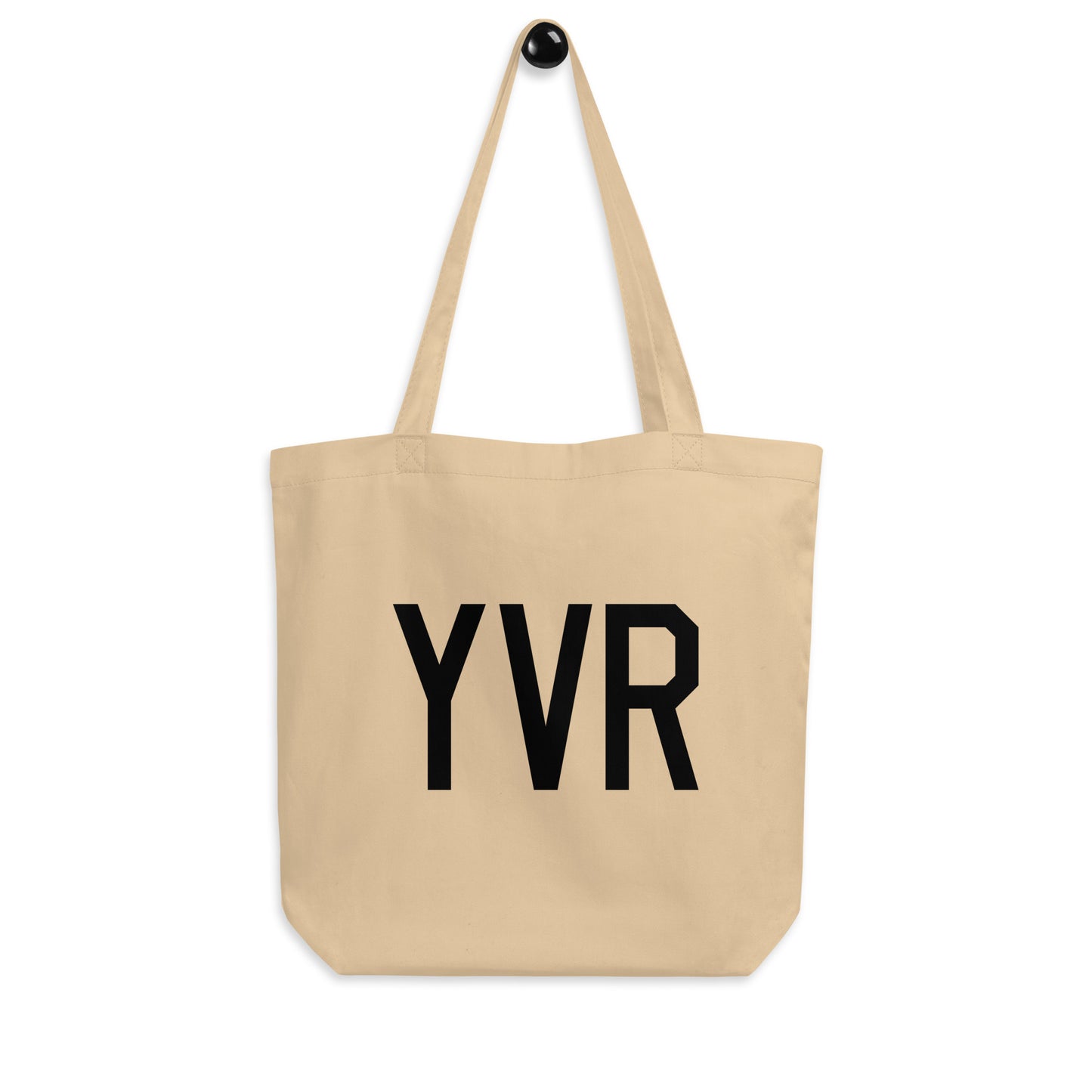 Airport Code Organic Tote - Black • YVR Vancouver • YHM Designs - Image 04