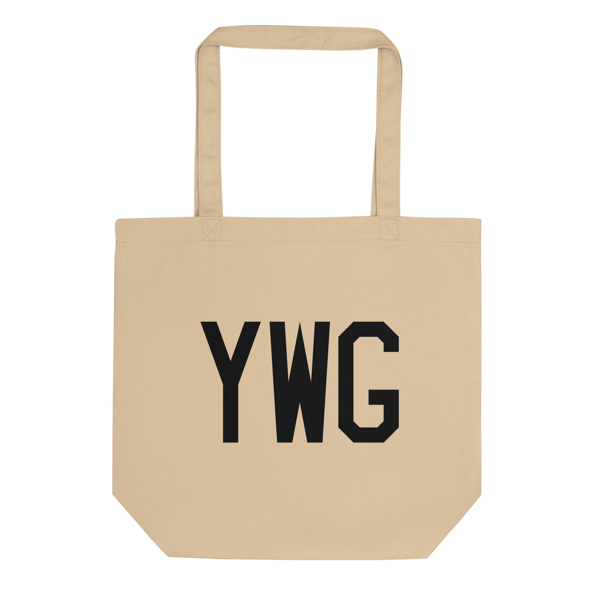 Airport Code Organic Tote - Black • YWG Winnipeg • YHM Designs - Image 01