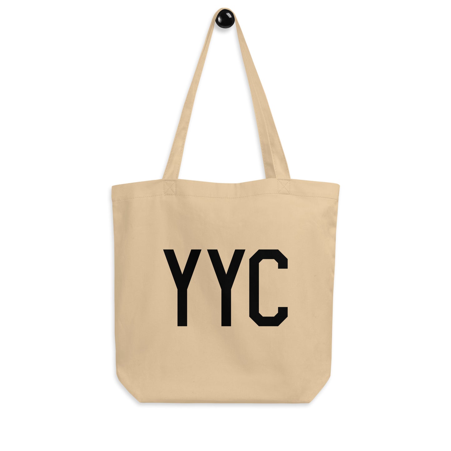 Airport Code Organic Tote - Black • YYC Calgary • YHM Designs - Image 04