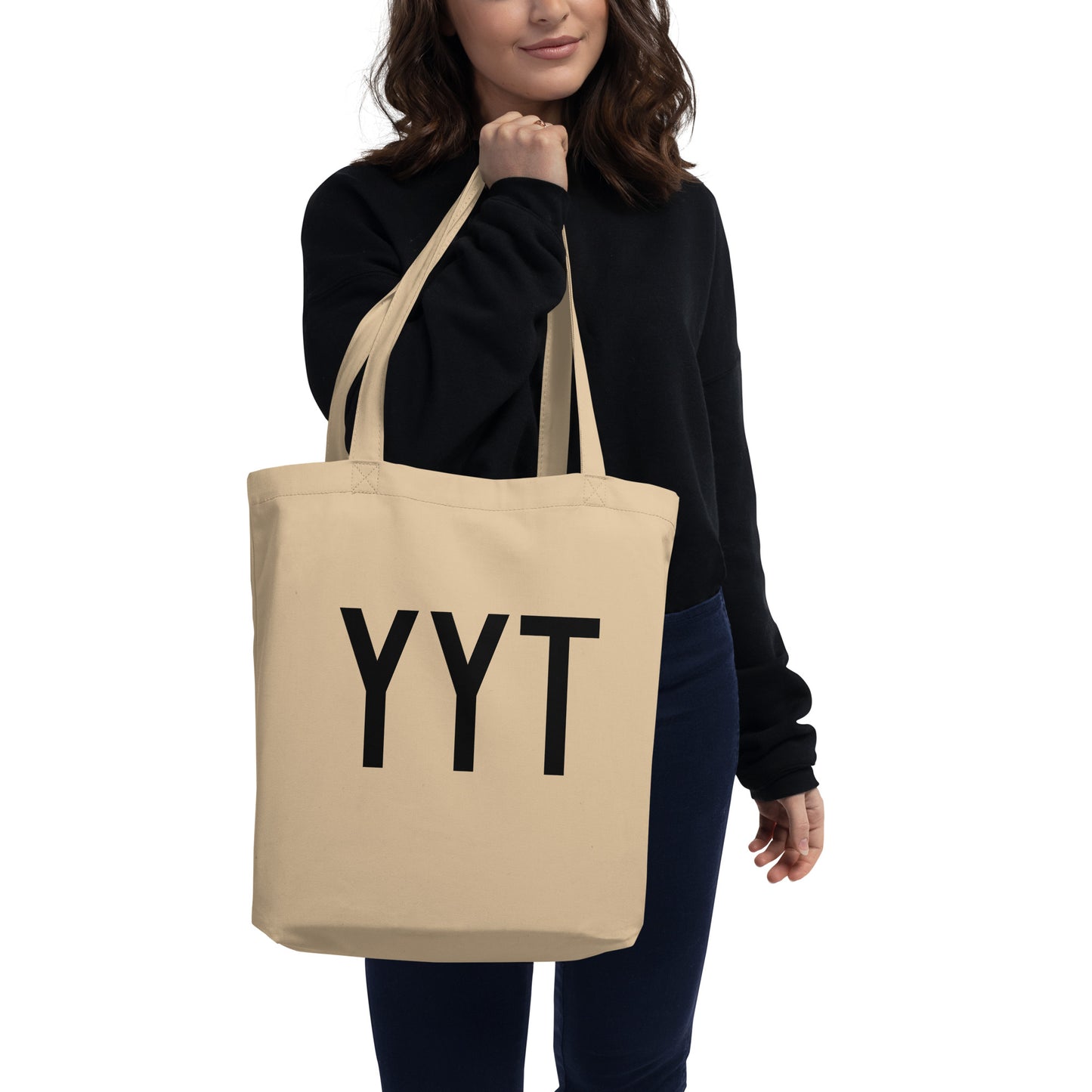 Aviation Gift Organic Tote - Black • YYT St. John's • YHM Designs - Image 03