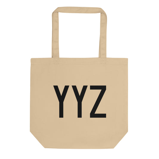 Aviation Gift Organic Tote - Black • YYZ Toronto • YHM Designs - Image 01