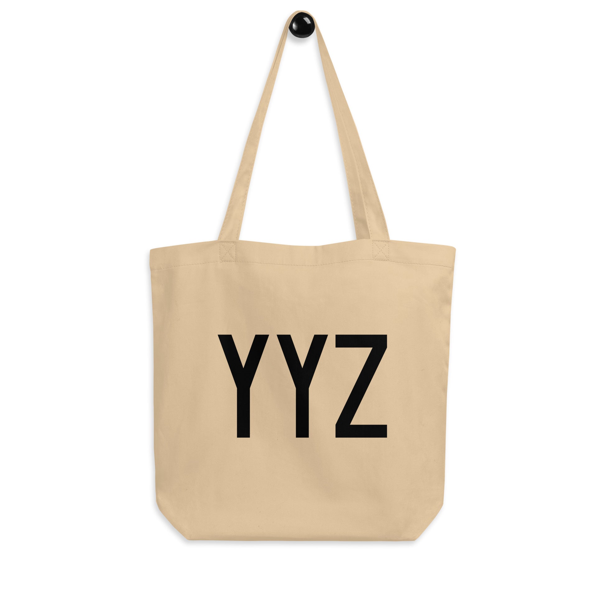 Aviation Gift Organic Tote - Black • YYZ Toronto • YHM Designs - Image 04