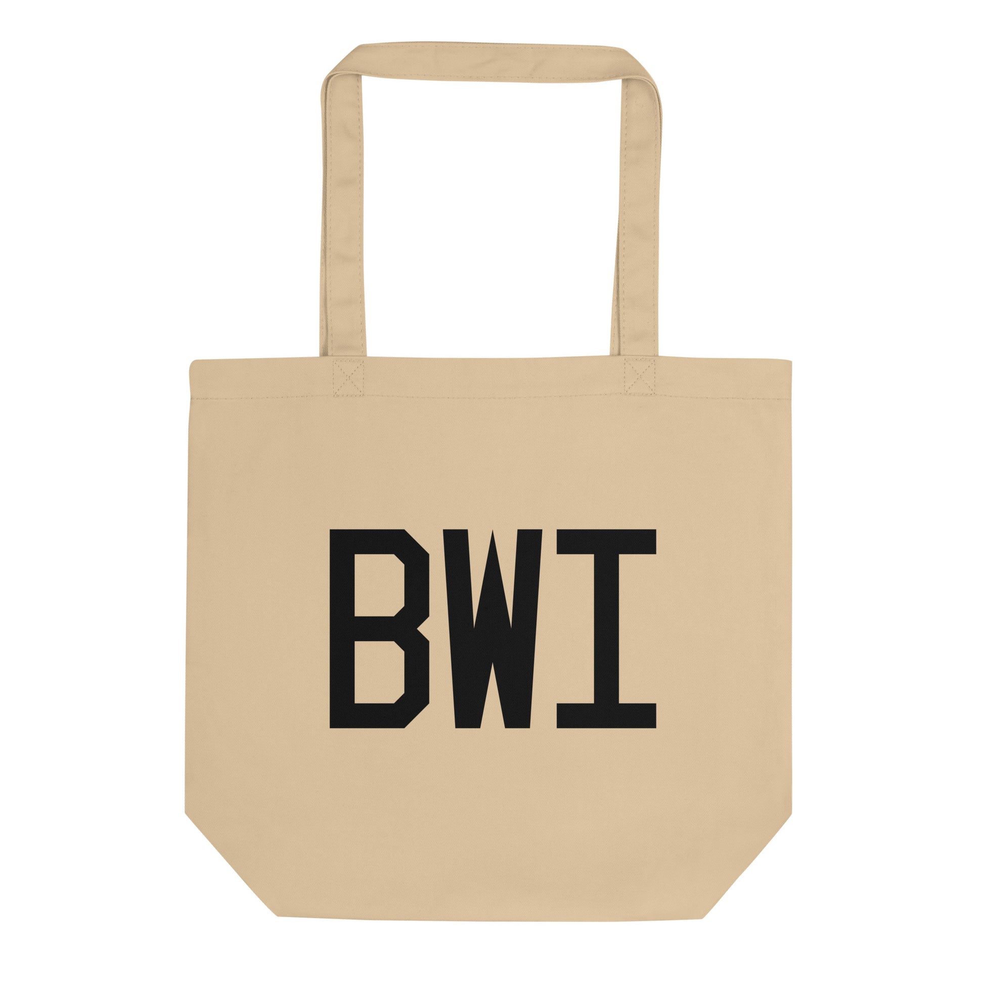 Aviation Gift Organic Tote - Black • BWI Baltimore • YHM Designs - Image 01