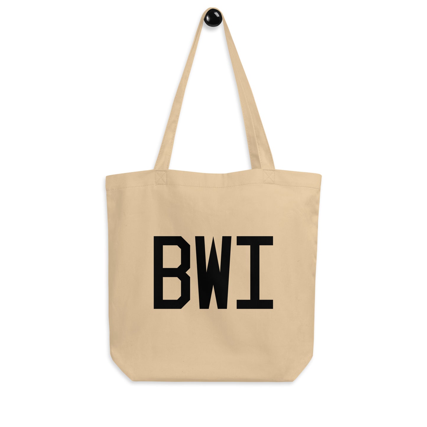 Aviation Gift Organic Tote - Black • BWI Baltimore • YHM Designs - Image 04