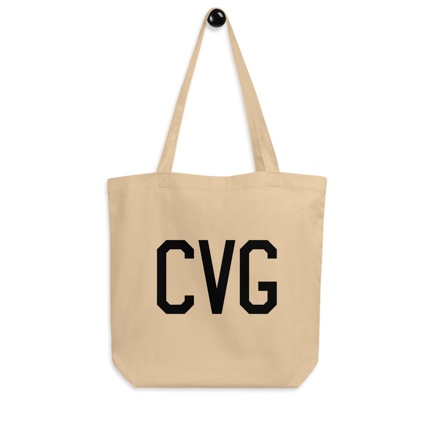 Aviation Gift Organic Tote - Black • CVG Cincinnati • YHM Designs - Image 04