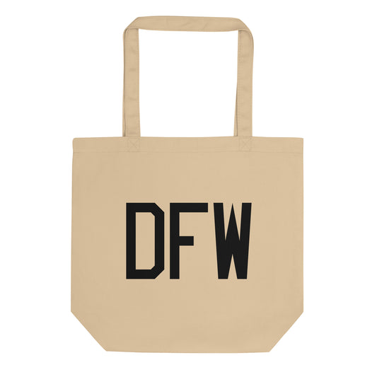 Aviation Gift Organic Tote - Black • DFW Dallas • YHM Designs - Image 01