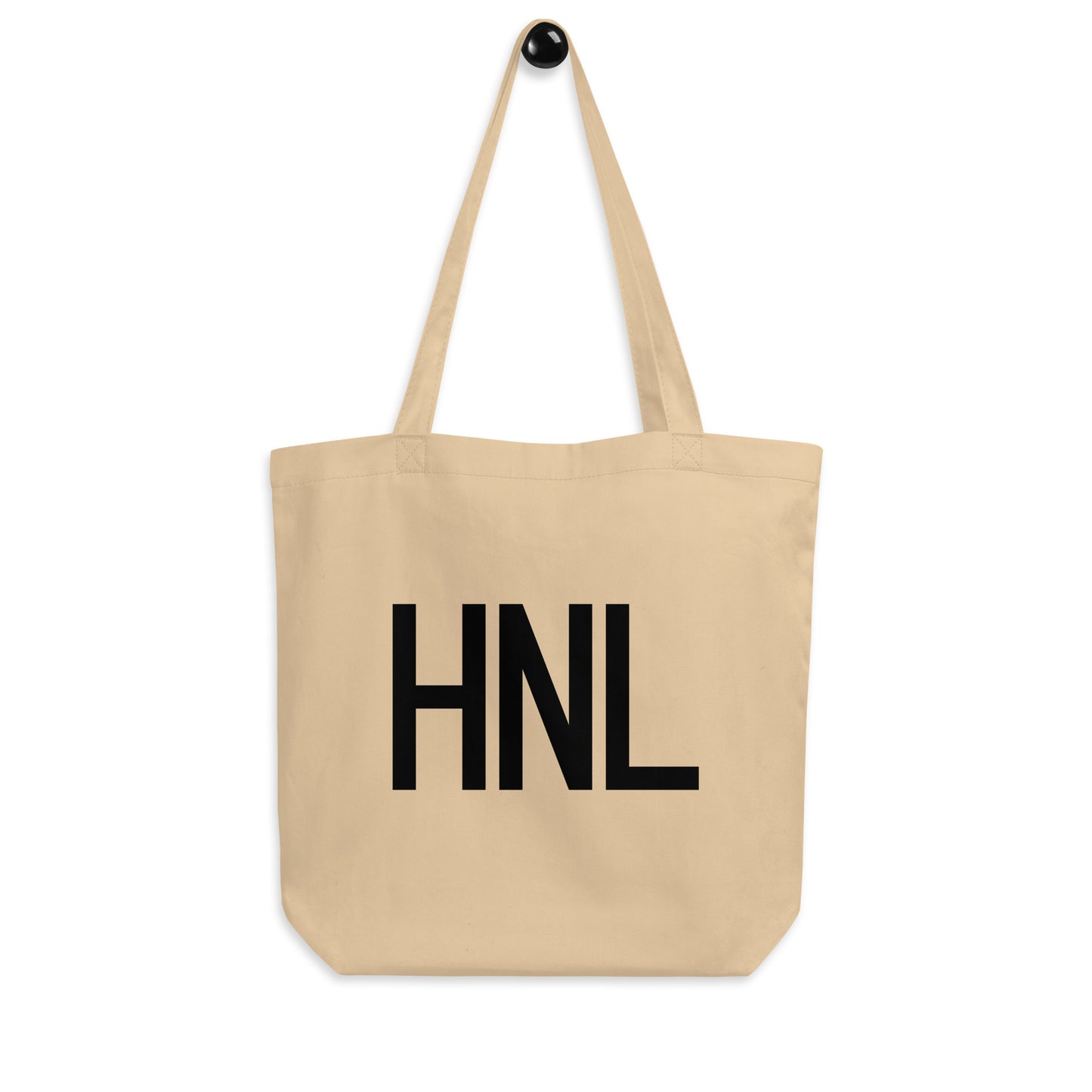 Aviation Gift Organic Tote - Black • HNL Honolulu • YHM Designs - Image 04