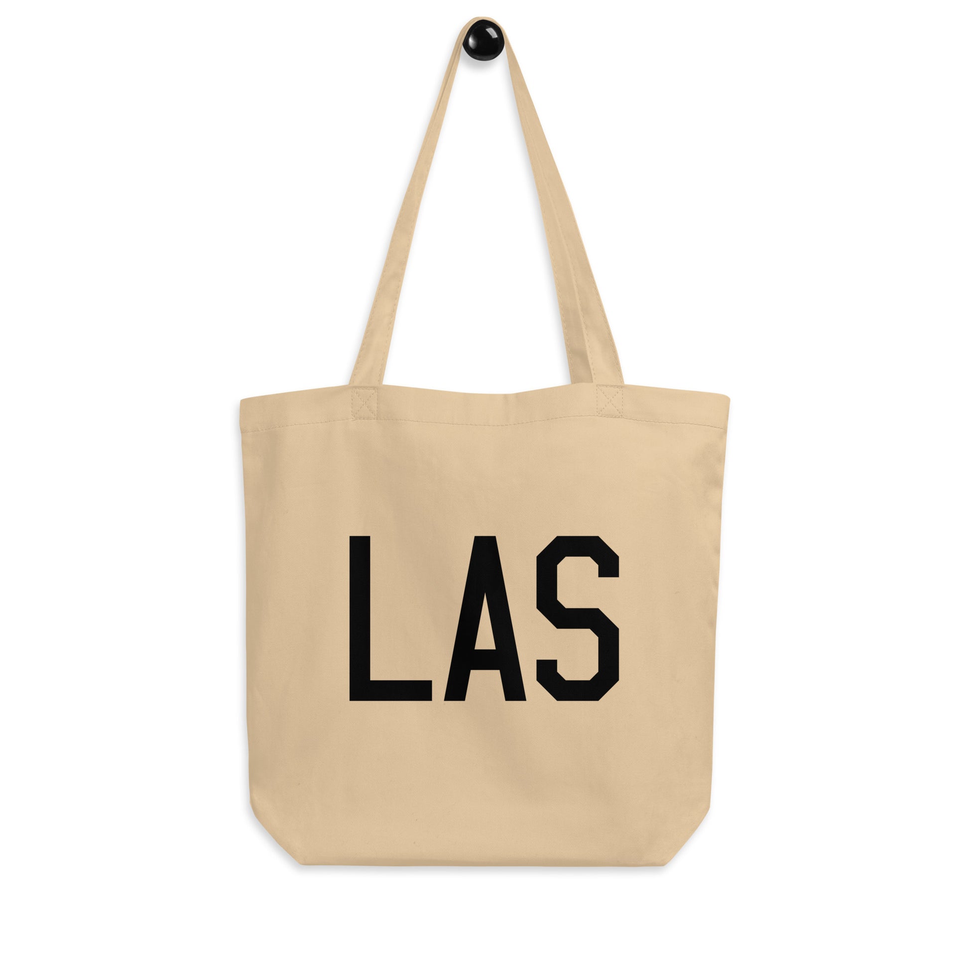 Aviation Gift Organic Tote - Black • LAS Las Vegas • YHM Designs - Image 04