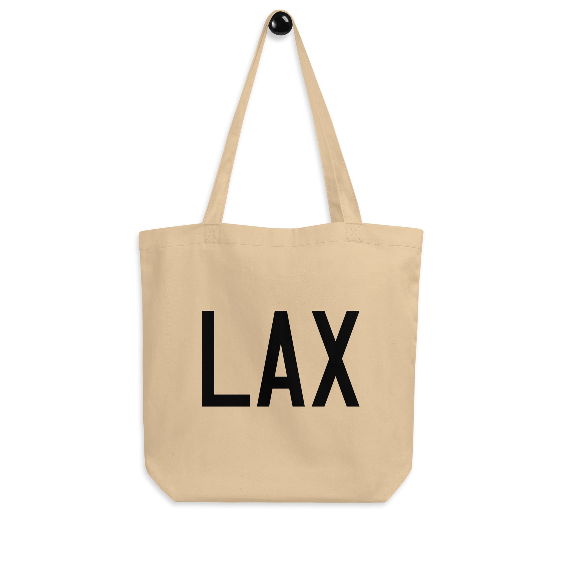 Aviation Gift Organic Tote - Black • LAX Los Angeles • YHM Designs - Image 04
