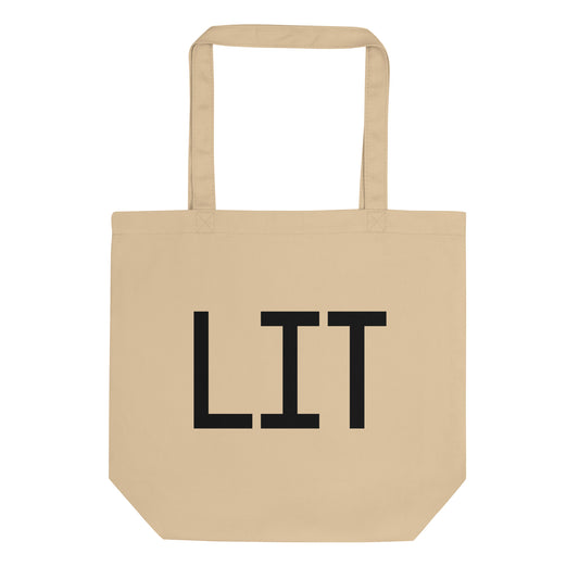 Aviation Gift Organic Tote - Black • LIT Little Rock • YHM Designs - Image 01