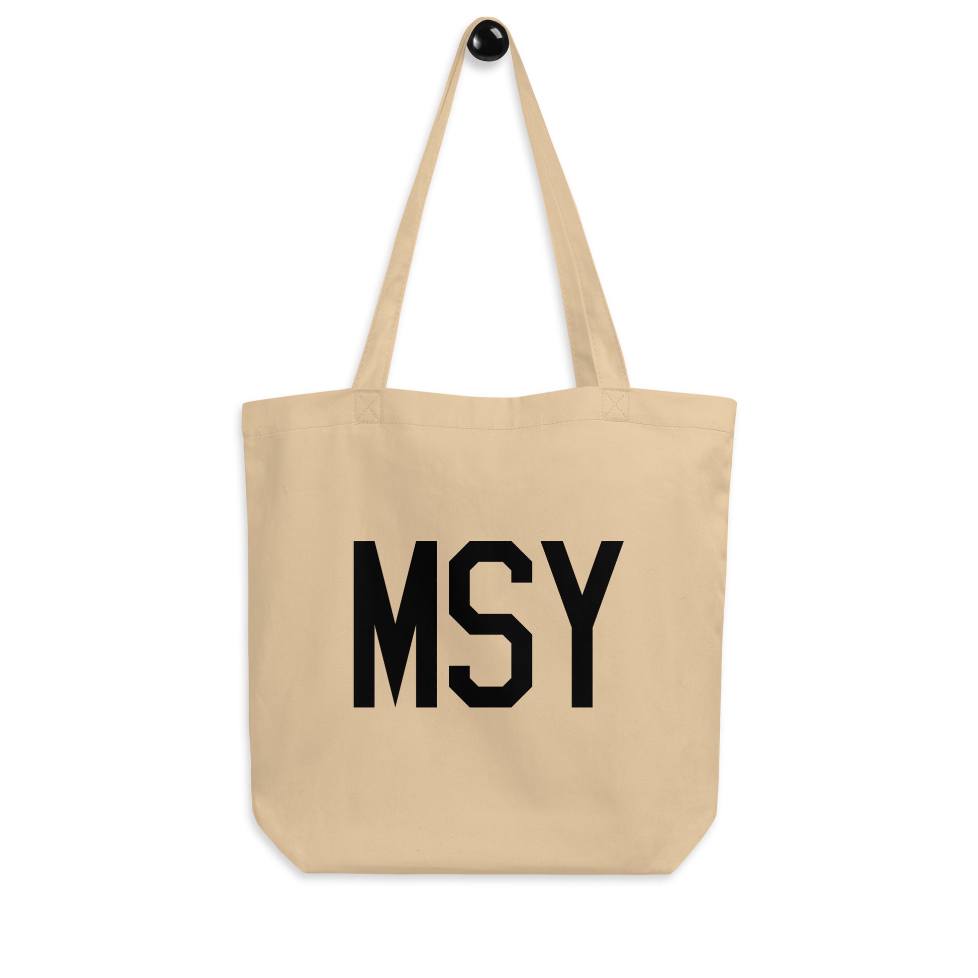 Aviation Gift Organic Tote - Black • MSY New Orleans • YHM Designs - Image 04