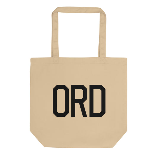 Aviation Gift Organic Tote - Black • ORD Chicago • YHM Designs - Image 01
