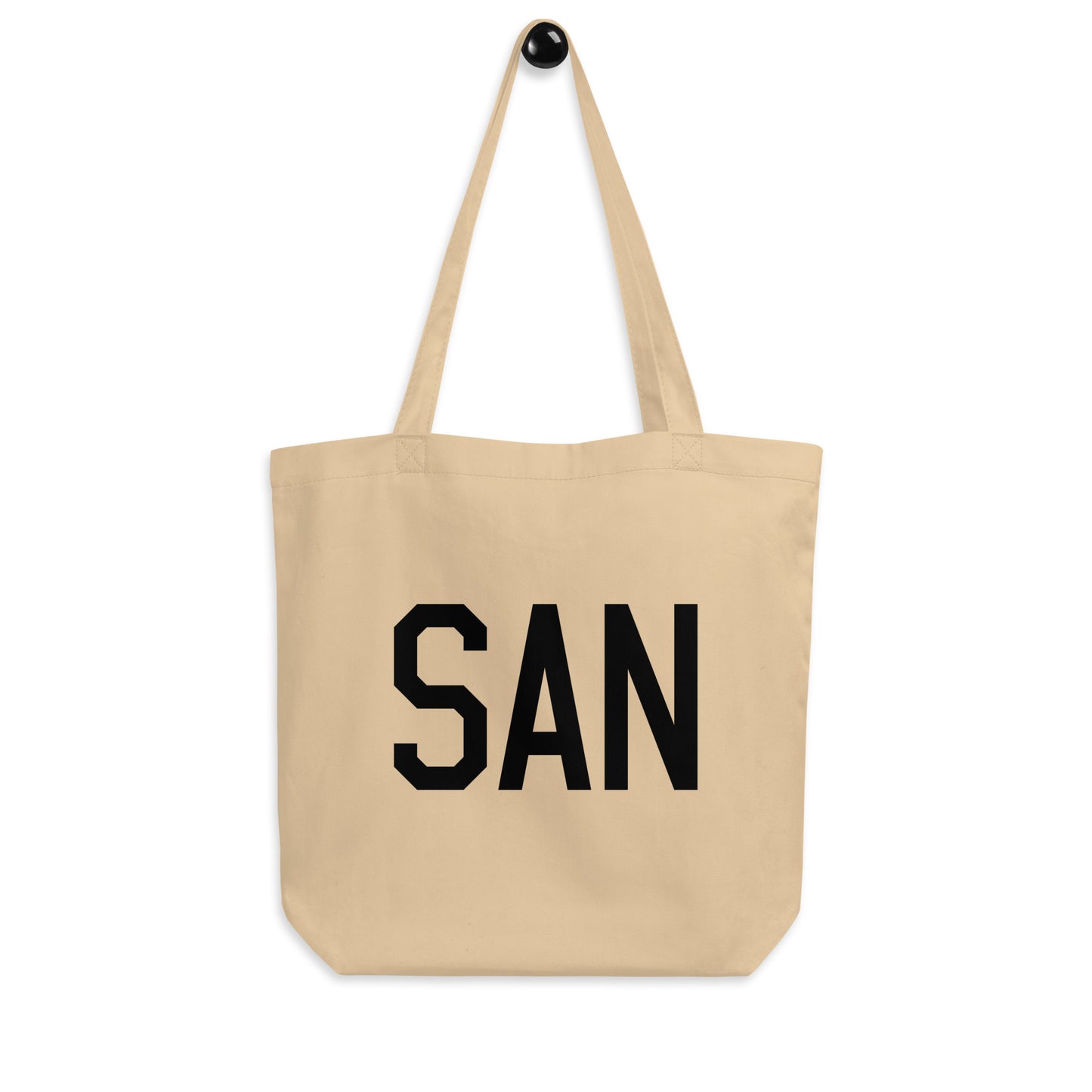 Aviation Gift Organic Tote - Black • SAN San Diego • YHM Designs - Image 04